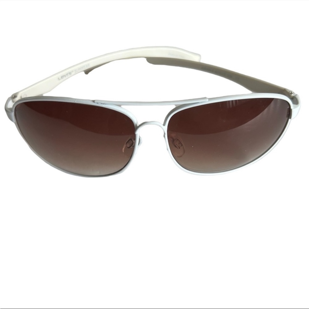 LEVI’S Aviator Sunglasses White Gradient Brown Lens - Picture 9 of 16